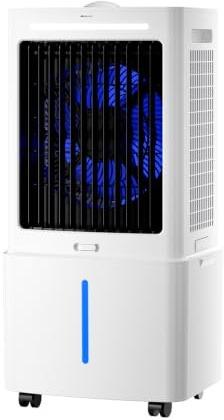 3-in-1 Condizionatore Portatile, Mini Aria Condizionata con Serbatoio d'acqua da 6.6 Galloni, Telecomando, 3 Velocità, Timer 12h, Confezioni di Ghiaccio, per Casa e Ufficio Interno