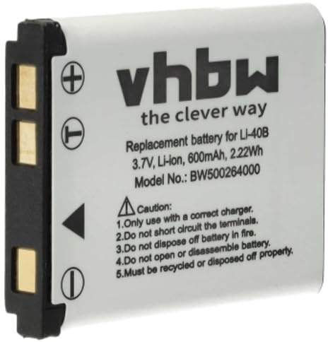 vhbw 1x Akku kompatibel mit Praktica Luxmedia 10-03, 12-04, 12-Z, 12-Z4, 12-Z4TS, 12-Z5, 14-04, 14-Z4, 14-Z4TS, 14-Z50, 14-Z50S, 14-Z51, 16-Z51 Kamera (500 mAh, 3,6 V, Li-Ion)