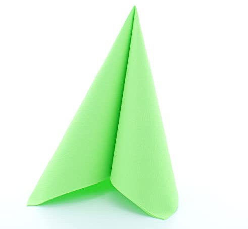 Mank Airlaid-Servietten 40x40 cm Premium Einweg-Serviette textilähnlich und saugstark perfekt für Hochzeit & Partys 50 Stück Grün Apfelgrün