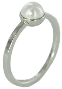 Skagen Damen Ring Silber Perle Weiss JRSS035 S6 Gr. 52 (16,5)