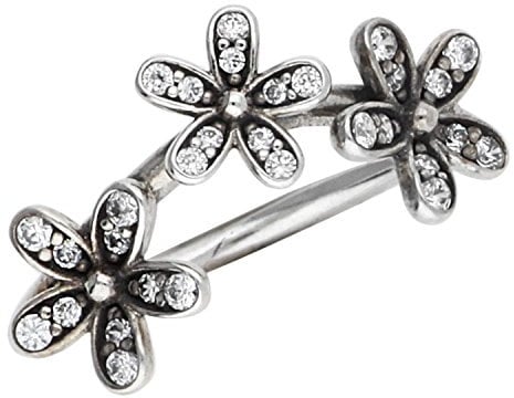 PANDORA Damen-Ring Glanzvolle Gänseblümchen-Wiese 925 Silber Zirkonia weiß Gr. 56 (17.8) - 190933CZ-56