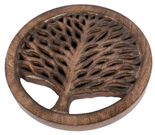 Shared Earth Mango Wood Tree of Life Trivet