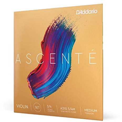 D'Addario Ascenté - Muta di corde per violino, scala 3/4, tensione media