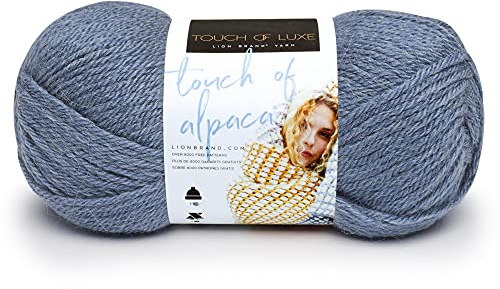 Lion Brand Yarn 674-108 Touch of Alpaca Yarn, Dusty Blue, One Skein