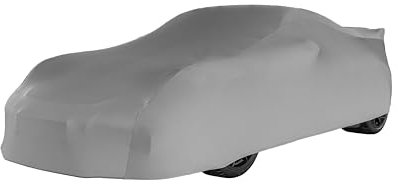 Car-e-Cover© Auto Abdeckplane – Indoor Autoplane Perfect Stretch – 180 g/m² elastisches Jersey – Atmungsaktiv – Konturgenau – Staubschutz – Für Garage & Halle - (Silbergrau, M)