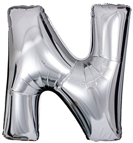 ballonfritz® Ballon Buchstabe N in SILBER - XXL 40/102cm - Folienballons für Luft oder Helium als Geburtstag, Jubiläum, Hochzeit oder Abschluss Geschenk, Party Dekoration oder Überraschung