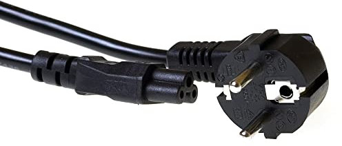 ACT Netzkabel 3 Polig 1,9m, CEE7/7 Netzkabel C5 Kabel Stromkabel Type F, für Notebook Ladegerät, Schutzkontakt gewinkelt – AK5144
