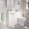 AURORA Modern Bathroom Toilet & Basin Sink Vanity Unit 1TH Furniture 1050mm Matte White