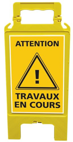 Chevalet de signalisation - Attention Travaux en Cours - Dimensions 600x300mm