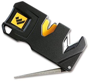 Work Sharp Pivot Plus Knife Sharpener with Crossed Carbide Elements and Ceramic Rods in Black - 8.90 cm