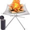 FUUHOMDY Tragbare Feuerstelle für den Außenbereich, 41 cm, Camping-Feuerstelle, faltbar, Stahlgeflecht, Feuerstelle für Camping, Outdoor, Terrasse, Hinterhof und Garten