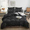 ARYURBU Marmor Bettwäsche Set 2tlg, Schwarz Weiß Marmoriert Bettbezug 135x200cm + Kissenbezug 80x80cm, Daunendecke Bettdecke Cover, Kinder Mädchen Einzelbett Wendebettwäsche