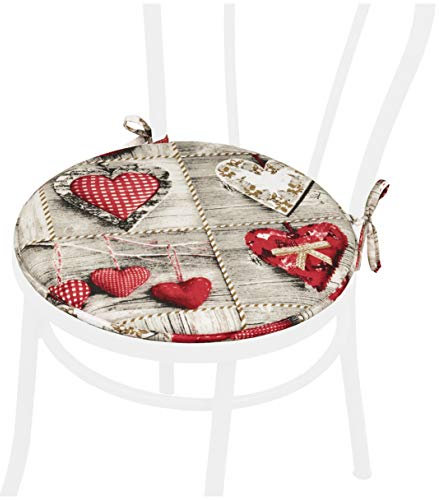 Cuscino Sedia Rotondo Morbido titolo Coprisedia Laccetti Universale Lavabile Interno Esterno Mod.DALIA172
