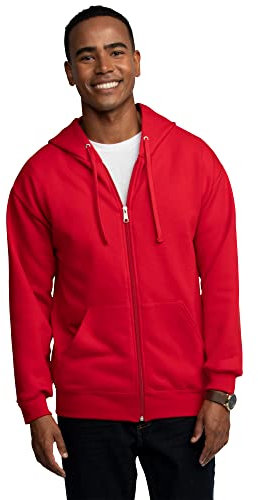 Fruit of the Loom Men's Eversoft Fleece Crewneck Sweatshirts, Moisture Wicking & Breathable, Sizes S-4x Shirt, Red, M