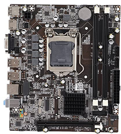 Placa Base de Escritorio, CPU de Alta Eficiencia de Trabajo Chip de Pantalla Integrado Soportes de Interfaz de Alimentación de 4 Pines para Procesador de Interfaz Socket 1156.