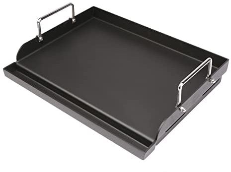 43 x 33 cm Universal Griddle Plancha for Gas Grills, Universal Griddle Plate for Gas Hob, Nonstick Coating Large Rectangle Griddle Gas Stove Top with Removable Handles for Charcoal/Gas Grills