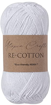 Utopia Crafts Re-Cotton Strickgarn, 100 g, Weiß