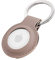 Premium Lederhülle für Apple AirTag - Vegan Leder Case mit Robusten Edelstahl Schlüsselring - Tragbare Schutzhüllen und Zubehör für AirTag Tracker - Taupe 1er - il Grado