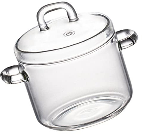 Operitacx Cacerola De Vidrio Con Tapa De Doble Ollas De Sopa De Vidrio Transparente Olla De Cocina Para Estufa Cuencos Para Cocinar Fideos Olla Para Sopa Pasta Fideos Leche 350Ml