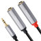 Togconn Répartiteur Y stéréo TRS 3,5 mm vers double 6,35 mm. Câble audio plaqué or mâle vers 2 x 1/4 mono femelle audio plaqué or