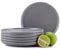 konsimo. VICTO Set 6 Platos llanos - Platos Vajilla - Platos llanos Sueltos - Set Platos para 6 Personas - Apto para Microondas y Lavavajillas - Platos Modernas - 27 cm - Gris