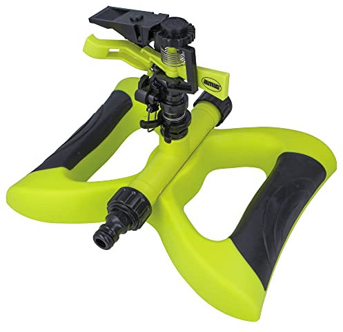 Amig - Aspersor Sectorial con Base de Patín - 190 x 240 mm - Plástico ABS - Verde Pistacho y Negro - Conector Rápido y Fácil - Superficie de Riego de hasta 243 m²