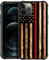 DJSOK Compatible with Mobile Phone Case for iPhone 12 Mini, Thin Red Line Wood American Flag Design iPhone Mini Mobile Phone Covers for Men Women Fans, Anti Scratch and Shockproof Protective Case