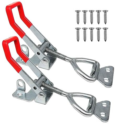 Toggle Clamp,2 pcs Adjustable Toggle Catch Toggle Latch Metal Clamps Quick Release Pull Latch Tools Hasp Clip Clamp Draw Latch, for Door Cabinet Box Case Trunk Tool Boxes 990kg
