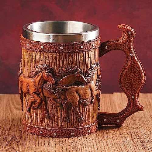 Meyas Jarra de cerveza de acero inoxidable, jarra de cerveza, taza de cerveza, taza de café, vasos medievales, jarras de café, tazas de café, decoración de bar, regalo de cumpleaños para papá 500 ml