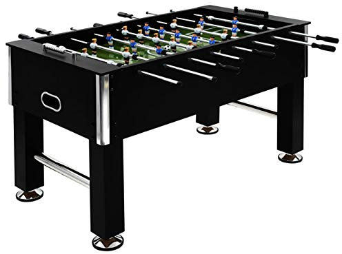 ZEYUAN Kickertisch Stahl 60 kg 140 x 74,5 x 87,5 cm Schwarz Tischkicker, Tischfussball, Tischkicker Bälle, Tischkicker Erwachsene, Spieltisch