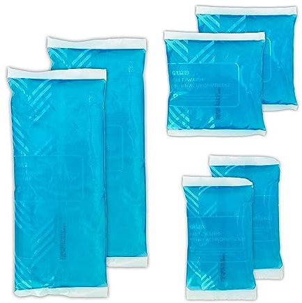 Mehrfachkompresse warm/kalt Set - 3 Stk - Gel Kühlpads - Kompresse groß & klein - wiederverwendbar - coolpack - Wärmekissen - Kühlkissen - Kühl- & Wärmepads (2x Set Basic Mehrfachkompressen)