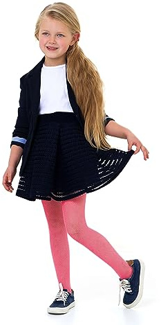 LORES Fille Résille Enfants Collants À La Mode Couleurs Unies Décontracté Confortable Ballet Cosplay Halloween Costume Danse Enfants Dentelle École Collants, Corallo 3/4 ans (98-104 cm)