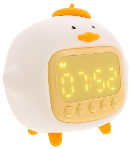 UKCOCO Nachtlicht Baby 1 Satz Umarmung Ente Wecker Schlafzimmer Wecker Schreibtischaufsatz Süßes Nachtlicht Tierischer Wecker Elektrischer Wecker Klein Zimmerlampe Student Weiß Kieselgel Haushalt