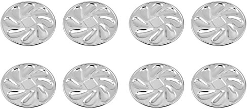 rieder 8 platos de ostras de acero inoxidable en forma de concha, recipiente duradero con 8 ranuras para salsa de ostras