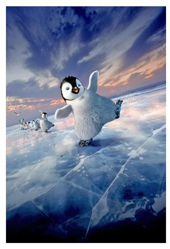 DCIDBEI 30x40CM 5D Diamond Painting Pinguine in der Antarktis||Diamant Malerei Landschaft Sonnenuntergang|| DIY|| Runde Diamond Art für Wanddekoration | Geschenk für Erwachsene Kinder