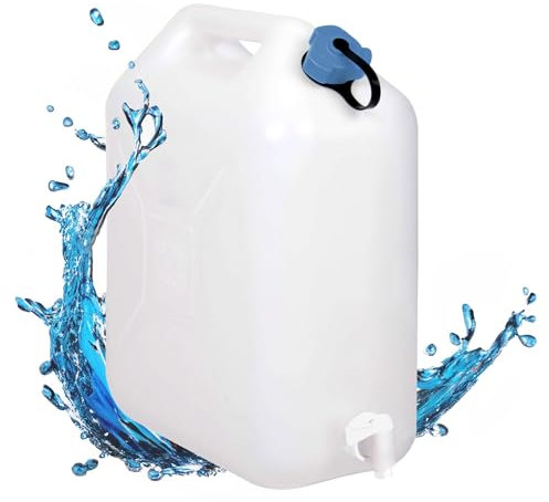 Spetebo Kunststoff Wasserkanister mit Zapfhahn - 20 L - Tragbarer Wassertank für Camping und Reise - Wasser Behälter lebensmittelecht für Picknick Wandern