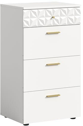 xonox.home Kommode Prisma Front weiß hochglanz MDF, Korpus weiß melamin ca.53x92x40 cm