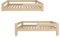 Need Sleep Montessori - Cama baja 2 en 1, 80 x 160 cm, transformable, para niños, individual con patas de 22 cm, de madera