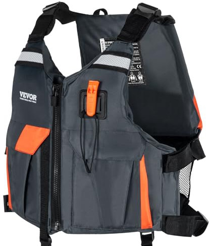 VEVOR Schwimmweste für Wassersport (PFD), Rettungsweste mit wasserdichtem Nylon und 110N Auftrieb, Kajakweste Lifejacket für alle Wasseraktivitäten – Angeln, Kajakfahren, Surfen usw., Erwachsene XL