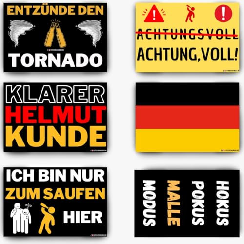 Generisch Malle Party Sticker Set - 60 Stück, 8,5 cm x 5,5 cm, Cartoon, Tierdruck, Geblümt, Stern, Outdoor geeignet, Schwarzer Hintergrund, Mehrere Farben