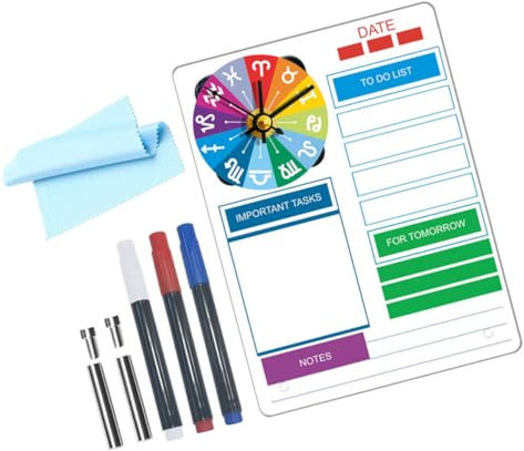 HOMOCONO Acryl-terminplaner Abwischbares Planerboard Tisch-whiteboard Mit Uhr to-do-Listen-Board Schreibboard Für Schreibtisch