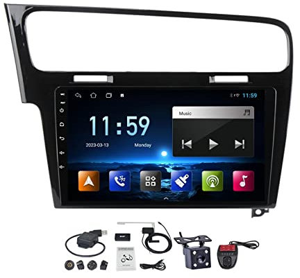 ZGYBDH 10.1'' Schermo 2 Din Autoradio Radio Android 11 per Volks-wagen Golf 7 2013-2017 Navigazione per auto Ricevitore audio per auto in-dash Supporto CarPlay Android Auto/Radio FM/Controllo vocale/