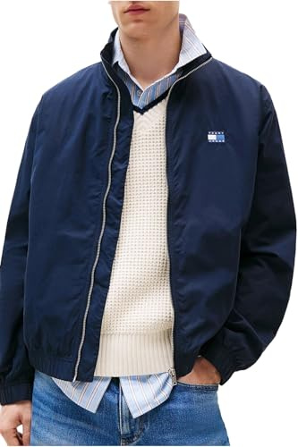 Tommy Jeans Herren Übergangsjacke Essential mit Stehkragen, Blau (Dark Night Navy), M