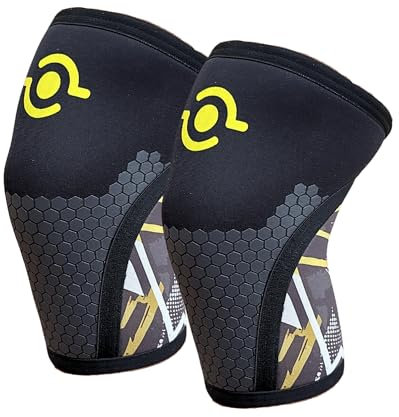 Theyet 7mm Neopren Kompressions Kniebandagen für CrossFit (2er-Pack) | Kniebandagen für Männer und Frauen | Kniestütze für Powerlifting, Gewichtheben und Kraftsport | Knieschoner zusätzlichem Support
