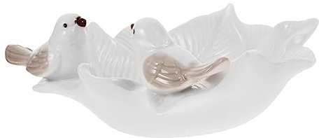 OKUMEYR Assiette À Bijoux En Céramique Motif Oiseau Floral Plat À Bibelots Organisateur De Bijoux Décoration Dintérieur