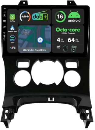 [4G+64G] IPS 9 Android 14 Autoradio Für Peugeot 3008 5008 [2009-2018] mit navi Octa Core-[Eingebauter DAB+/CarPlay/Android Auto/DSP/GPS/Bluetooth 5.0/WLAN/USB