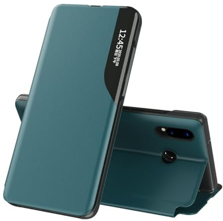 Coque arrière pour smartphone Compatible avec Huawei P20 Lite Case Flip Leather Cover Clear View, avec béquille for téléphone, étui de protection intelligent avec fenêtre rigide et antichoc for étui P
