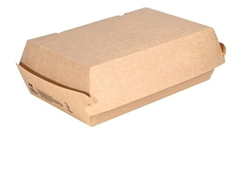Notpla 9 Inches x 6 Inches Clamshell Takeaway Box Kraft, Pack 150