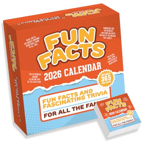 Daily Fun Facts Desk Calendar 2026 – Trivia Peel-Off Calendar