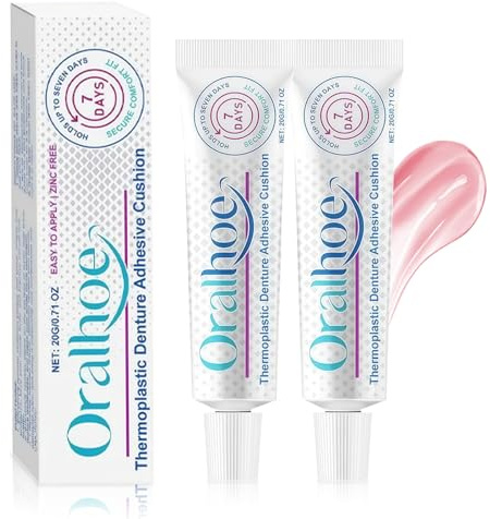 2x20g Haftcreme Für Zahnprothesen,Professionell Haftcreme für Zahnersatz,Fixierung Zahnprothesenkleber, Haft für Zahnprothesen, starker Halt - Schnelle, langanhaltende Wirkung